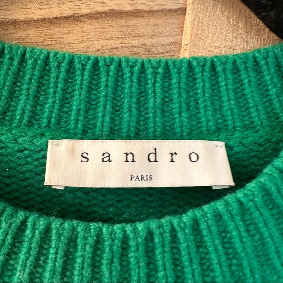 Sandro Wool Pullover Graphic Print Sweater in green size M - Picture 4 of 6